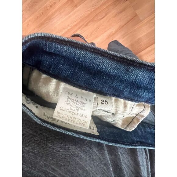 Rag & Bone Women's Blue Mid Rise Rally Cargo Skinny Moto Jeans Size 26 - Picture 4 of 6
